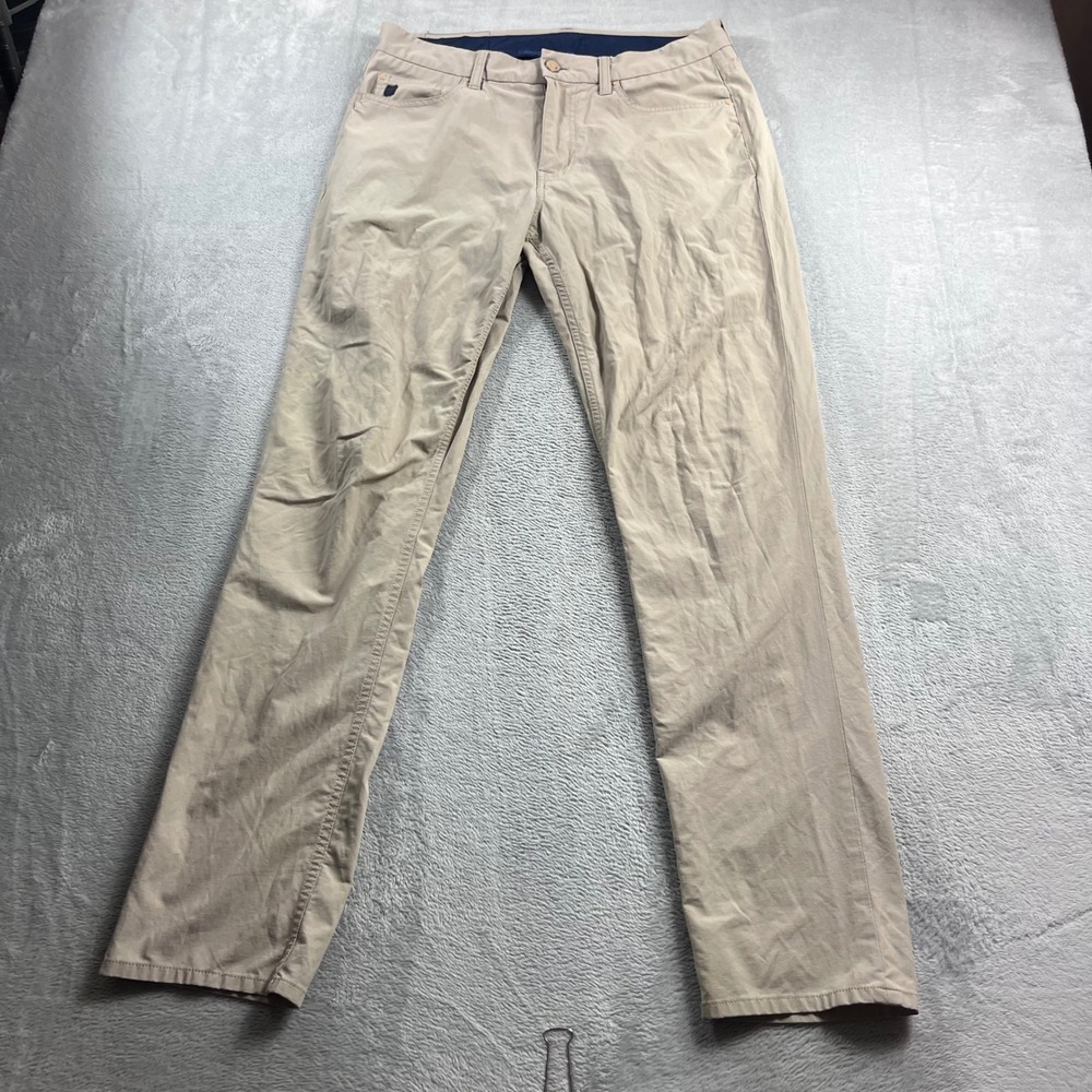 Vineyard Vines Mens 32x32 On-The-Go 5-Pocket Pants Khaki Tan Performance Chino
